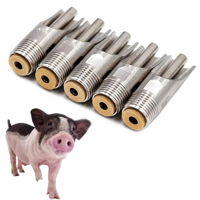 Buy LA Stainless Steel NPT 1/2" Automatic Pig Nipple Drinker Feeder Waterer for Sows Piglets
