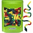 Fruidles Giant Gummi Rattle Snake Candy, Assorted Fruit Flavors Gummies, Allergy Friendly, Non-GMO, No Artificial Sweeteners Gummy (1 Pound)