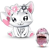 HappyStar 925 Sterling Silver Animal Dogs Charms Pendants fit Pandora Bracelets Necklaces Flowers Sports Travel Charms for Bracelets Women Jrwelry Gifts(with one Spacer Bead Charms)