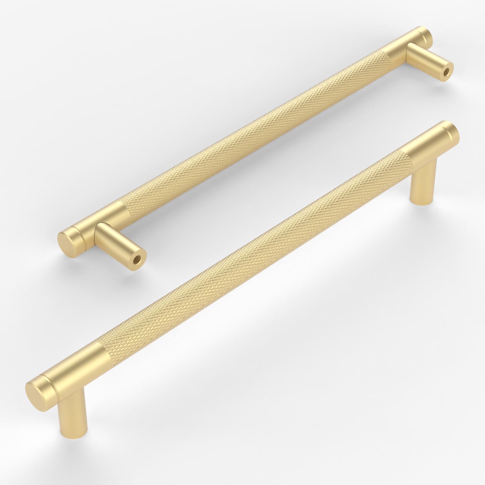 Amerdeco 10 Pack Gold Knurled Cabinet Pulls 160mm Center to Center Kitchen Cabinet Handles for Drawer Dresser, Cupboard and Wardrobe AM003 — image 1