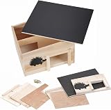 Geezy Wooden Hedgehog House Predator Proof with Removable Roof and Compartments view 3