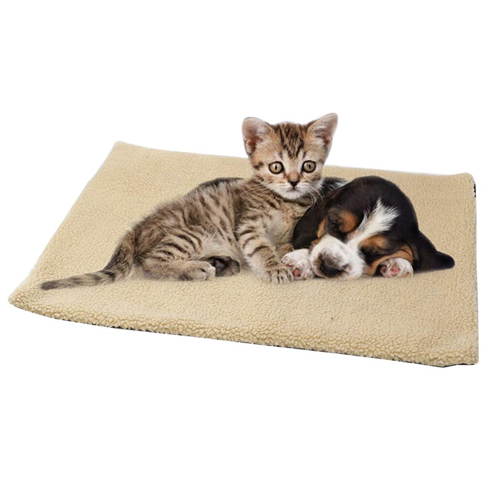 Zhongdawei Pet Heating Cushion Soft Self Heating Blanket for Cats Dogs Small Animals Dog Mat Cat Blanket Self Warming Thermal Blanket Washable 60 x 45 cm,yellow