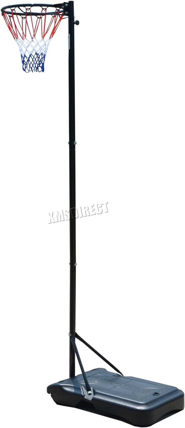 GALACTICA Netball Post Set Stand 3.05M Adjustable Height With Wheel Hoop Net Portable Free Standing Black NPS01