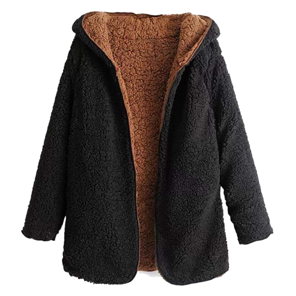 zaful hooded lamb wool coat