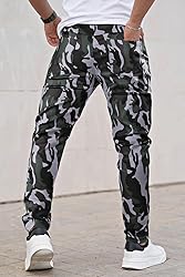 GINGTTO Mens Camo Pants Slim Fit Stretch, Pu Faux