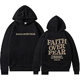 PANOZON Faith Over Fear Hoodie Christian Faith Religious God Tops Man Woman Pullover Y2K Sweatshirt Longsleeve Casual Tops