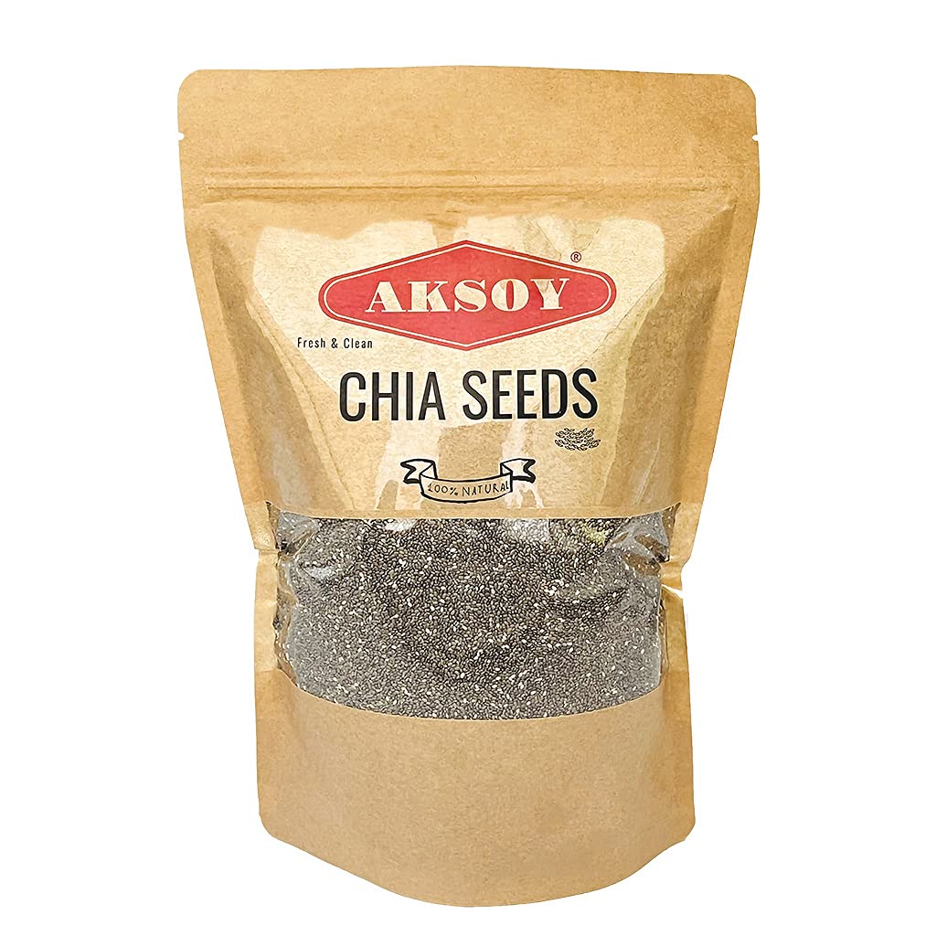Aksoy Premium Raw Black Chia Seeds, 1.25KG | Non-GMO | Vegan, Keto & Paleo | Nutrient-Dense Seeds with 3g Protein & 5g Fiber for Salads, Yogurt & Smoothies (Packaging May Vary)