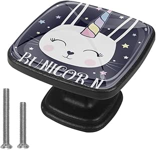 Paquete de 4 perillas de tocador, tiradores de cajón cuadrados con