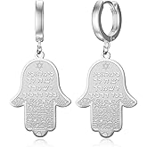 VASSAGO Hamsa Hand of Fatima Dangle Earrings Jewish Star of David Hoop Earring for Women Hebrew Amulet Symbol Jewelry Gift