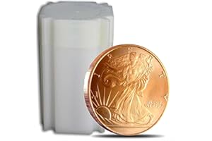 Twenty 1 Oz. Walking Liberty Coin .999 Fine Copper Bullion Art Rounds in Coin Tube by Unique Metals