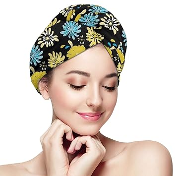 Amazon Com Quick Dry Hair Wrap Towels Turban Jasmine Daisy