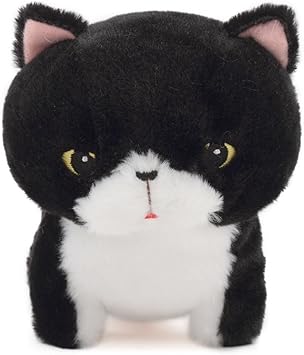 Kawaii Chat En Peluche Noir Et Blanc Amazonfr Jeux Et Jouets