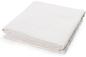 SANJIAN 1*PC 80” x 80” Tufting Cloth for Tufting Gun, Primary Tufting Cloth with Marked Lines, Durable Monks Cloth for Punch Needle, Edges Sewn for DIY Crafts (White)