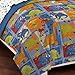 Dream Factory Dinosaur Blocks Ultra Soft Microfiber Boys Comforter Set, Blue, Full
