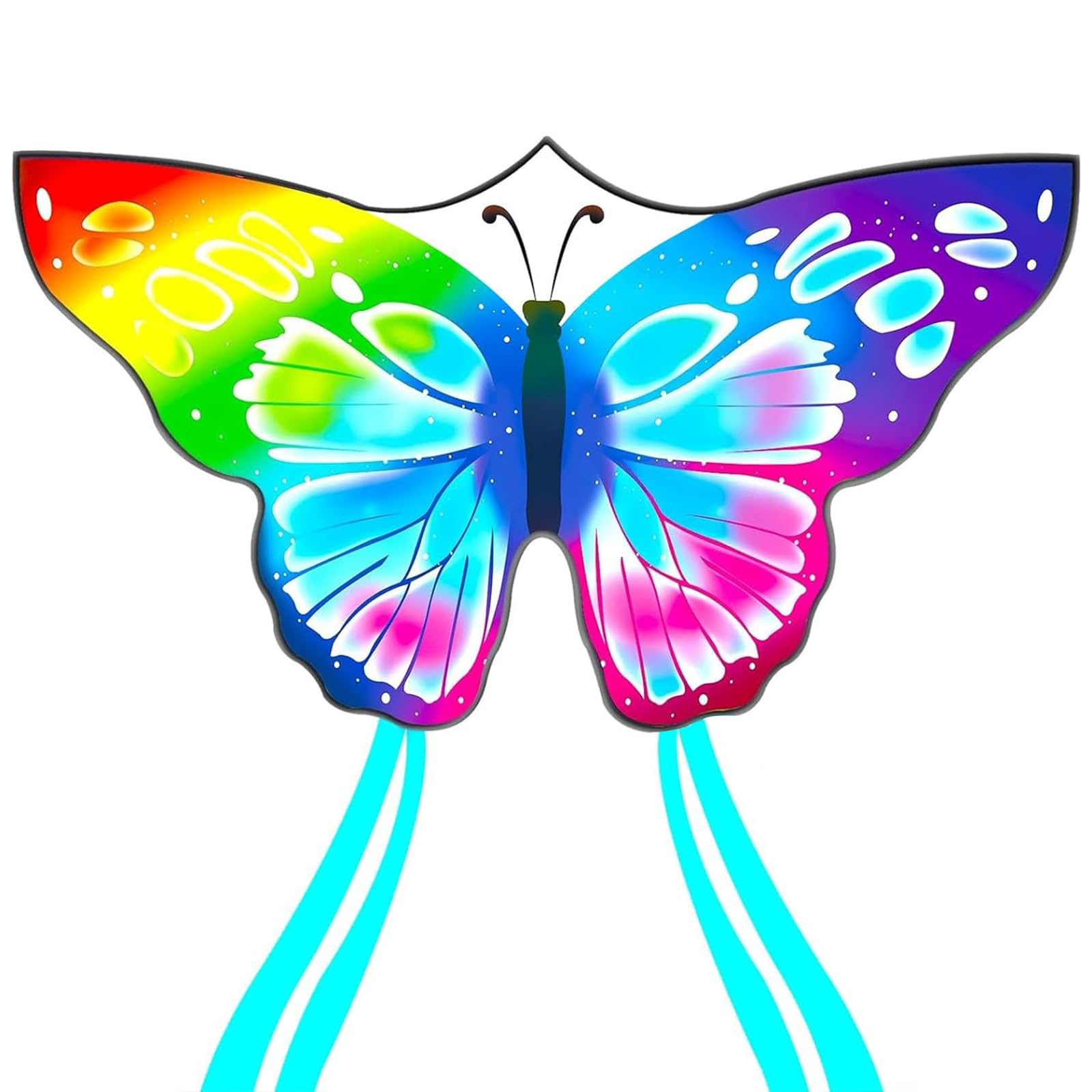 Large Butterfly Kite for Adults and Kids Ages 4-8 & 8-12 Easy to Fly, 55''X28'' Single Line Kite for Outdoor, Park or Beach.(Colorful)