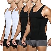 Arjen Kroos Men's Compression Tank Top Shirts 4 Pack-Slimming Muscle Undershirt Body Shaper High Elastic Breathable Shapewear
