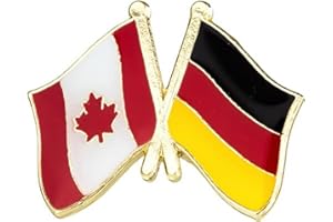 Canada Canadian National Flag Crossed Flags Friendship Love Alliance Allies 1" Enamel Pin