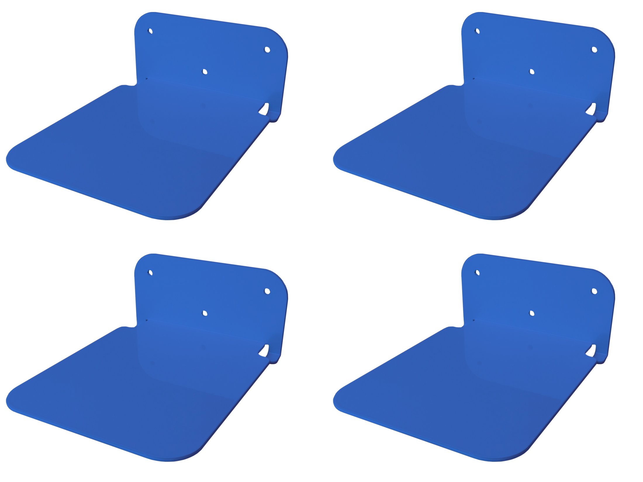 Galleksa Invisible Concealed Floating Metal Bookshelf Bookcase Wall Mounted Storage for Home Room Creative Decoration Book Display New Home Gift (4 - Pack, Blue)