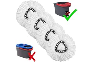 4 Pack Spin Mop Head Replace for Vileda/O-Cedar EasyWring 1 Tank,Compatible with Vileda/Ocedar Triangle Swivel Mops Microfibe