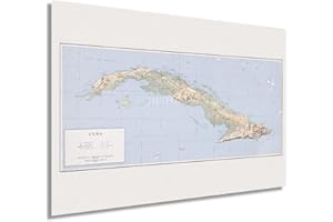 HISTORIX 1960 Vintage Cuba Map - 24x36 Inch Vintage Map of Cuba - History Map of Cuba Poster Print - Old Mapa de Cuba Wall Art