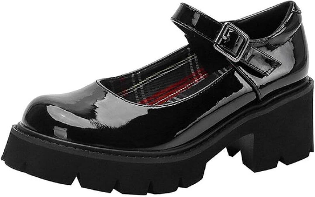 Amazon.com | Classic Mary Jane Oxford Pumps for Women Closed Round Toe Shoes with Ankle Strap 