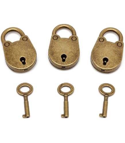 YAFIYGI Antique Lock Mini Old Bronze Combo Padlock Tiny Combination
