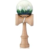 Thenshop Competition Kendama Full Size White Green Forest | Beech Wood Skill Toy Solid Wood Ball and Cup Coordination Toy for Indoor Outdoor Christmas Beginners Players