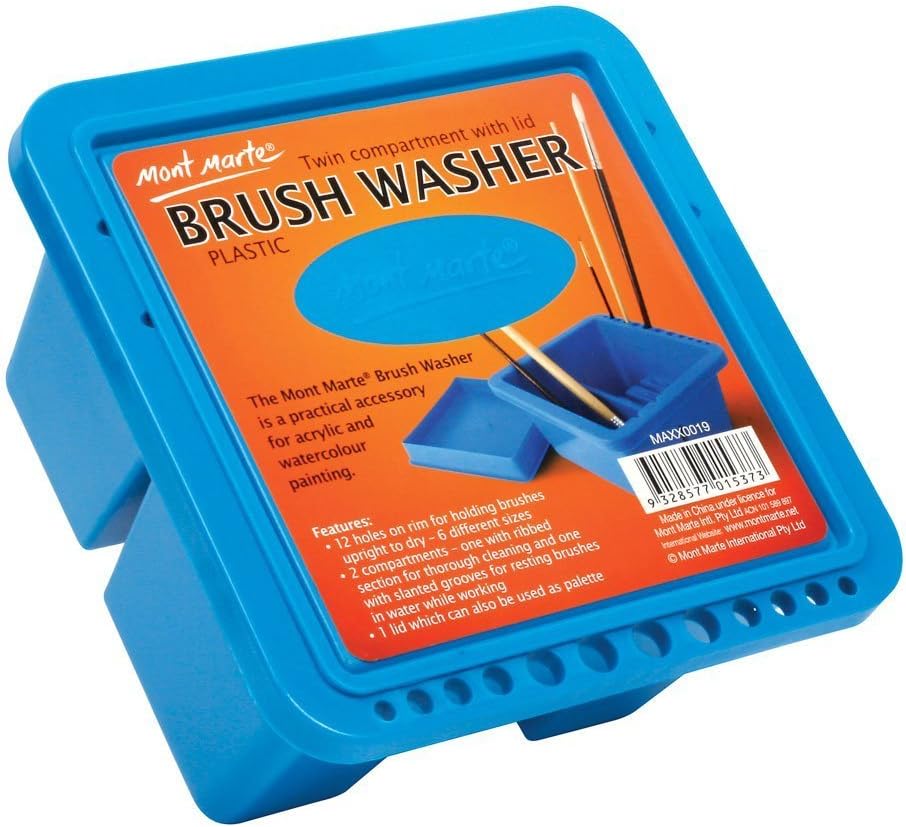 Mont Marte Twin Compartment Plastic Brush Washer. Easy