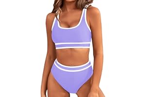 APIVOE Women's High Waisted Bikini Sets Plus Size Two Piece Tankini Swimsuit Bottom Sexy Halter Push up Bathing Suit Swimwear