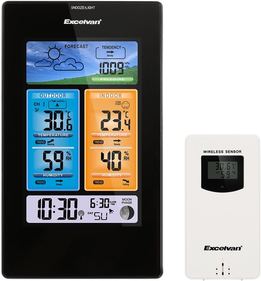 Excelvan Weather Station Wireless for Outdoor/Indoor Temperature