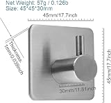 LYSLEDa 4 Pack Stainless Steel Stick on Hooks Rustproof Waterproof Heavy Duty view 7