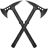 Hitdudu Camping Axe, Survival Throwing Hatchet with Sheath, Tactical Tomahawk with Spike, Nylon Fiber Handle for Outdoor Survival Hiking Camping (2Pack