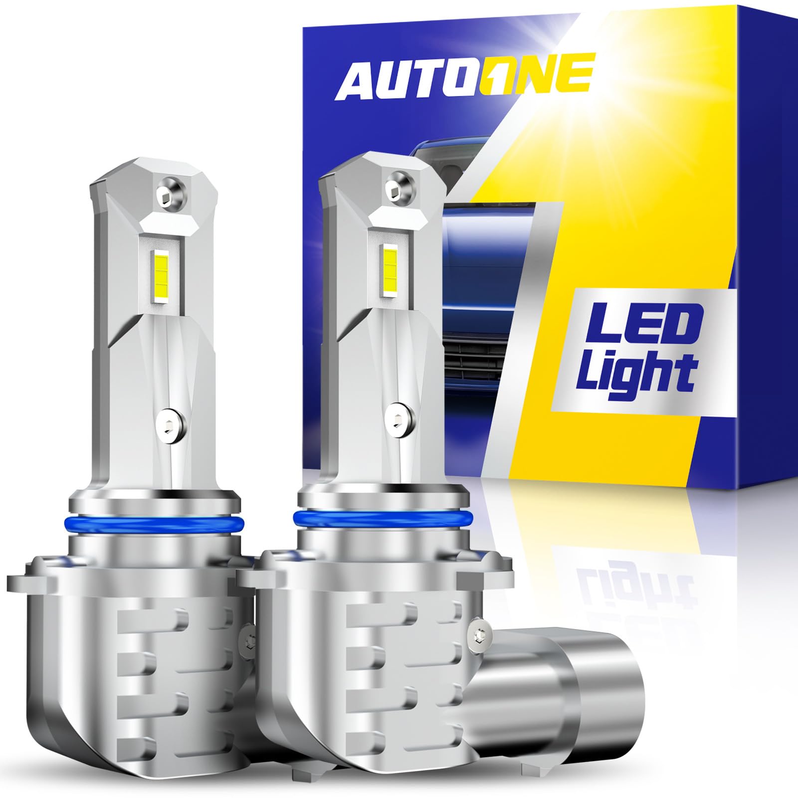AUTOONE 9005/HB3 LED, Wireless Plug and Play No Flicker Automotive 9005 Light Bulb Replacement for Halogen Image