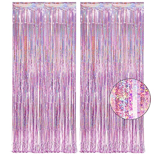 Pink Tinsel Curtain Party Backdrop - GREATRIL Foil