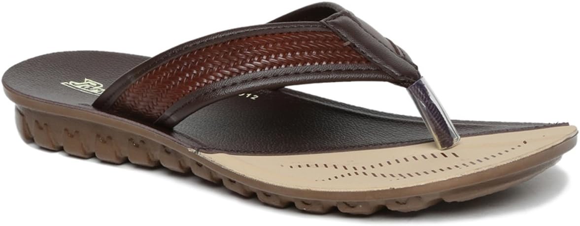 Vertex Men's Brown Flip-Flops