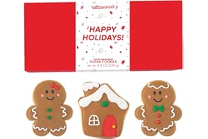WANDERCRUMB | Gingerbread Cookies Gift Set | Hand-Decorated Christmas Cookies for Kids & Adults – 3 Pack Individually Wrapped | Christmas Cookie Boxes, Holiday Gift Baskets