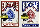 Bicycle Poker Size Standard Index Playing Cards (4-Pack) [Colors May Vary: Red, Blue or Black]