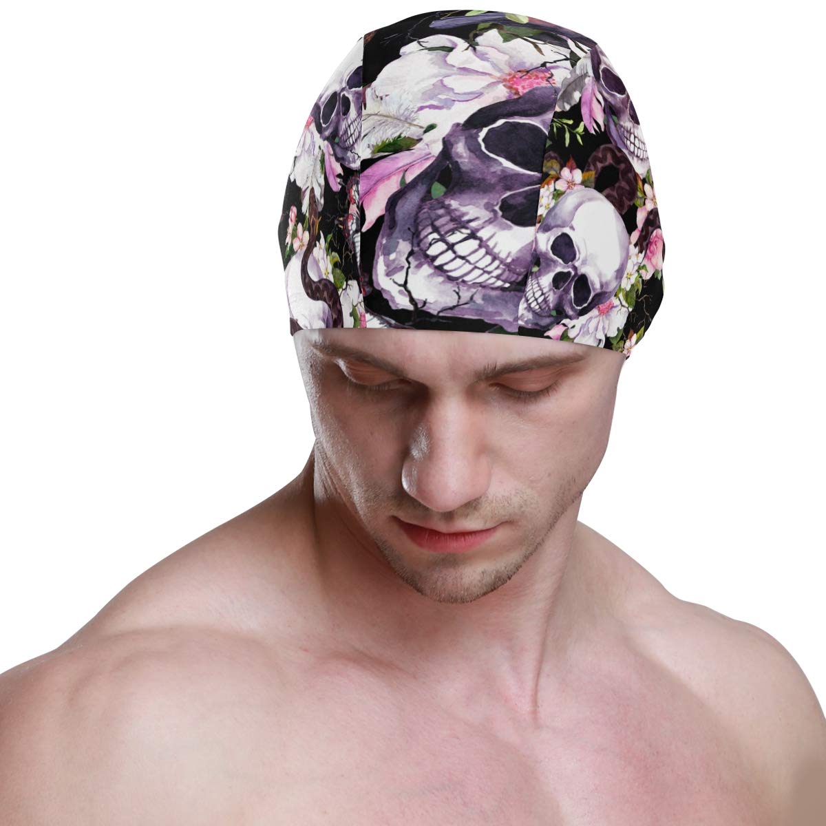ALINLO Cuffia da Nuoto con Teschio e Scheletro e Fiori per Adulti Uomini  Ragazzi e Ragazze Impermeabile Donne Cuffie Sport e tempo libero  berjaya.edu.my