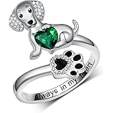 Feijiesi Dachshund Ring 925 Sterling Silver Dachshund Gifts Weiner Dog Jewelry for Women