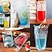 Herdro 100 Pack Clear Drink Pouches Bags with Straws - Reclosable Zipper Stand-up Plastic Pouches Bags Drinking Bags - 9.1