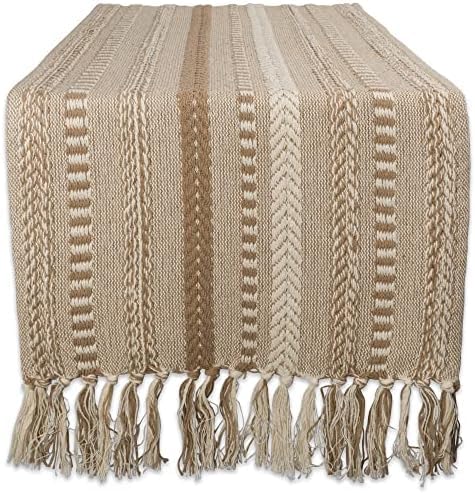DII Farmhouse Braided Stripe Table Runner Collection, 15x72 (15x77, Fringe Included), Stone (Pack of 12) Image DII Farmhouse Braided Stripe Table Runner Collection, 15x72 (15x77, Fringe Included), Stone (Pack of 12) Image