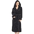 Inner Wish Women Hooded Plush Robe, Fleece Cozy Warm Bathrobe