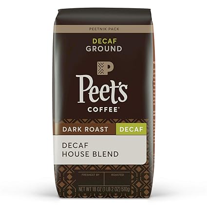 Amazon Com Peet S Coffee Decaf House Blend Dark Roast Ground Coffee Decaf House Blend 18 Oz Grocery Gourmet Food