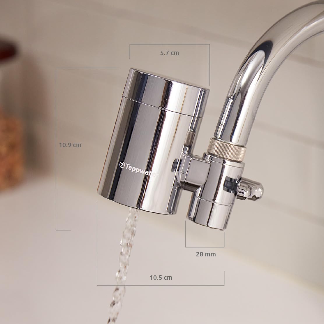Tappwater EcoPro SMR-Wasserfilter Wasserhahn mit 6 Stufen und Swedish Mineral Rock. Filtert +100 Stoffe und fügt Mineralien für reines, gesundes Wasser hinzu. Wasserreiniger mit exklusiver Technologie 9