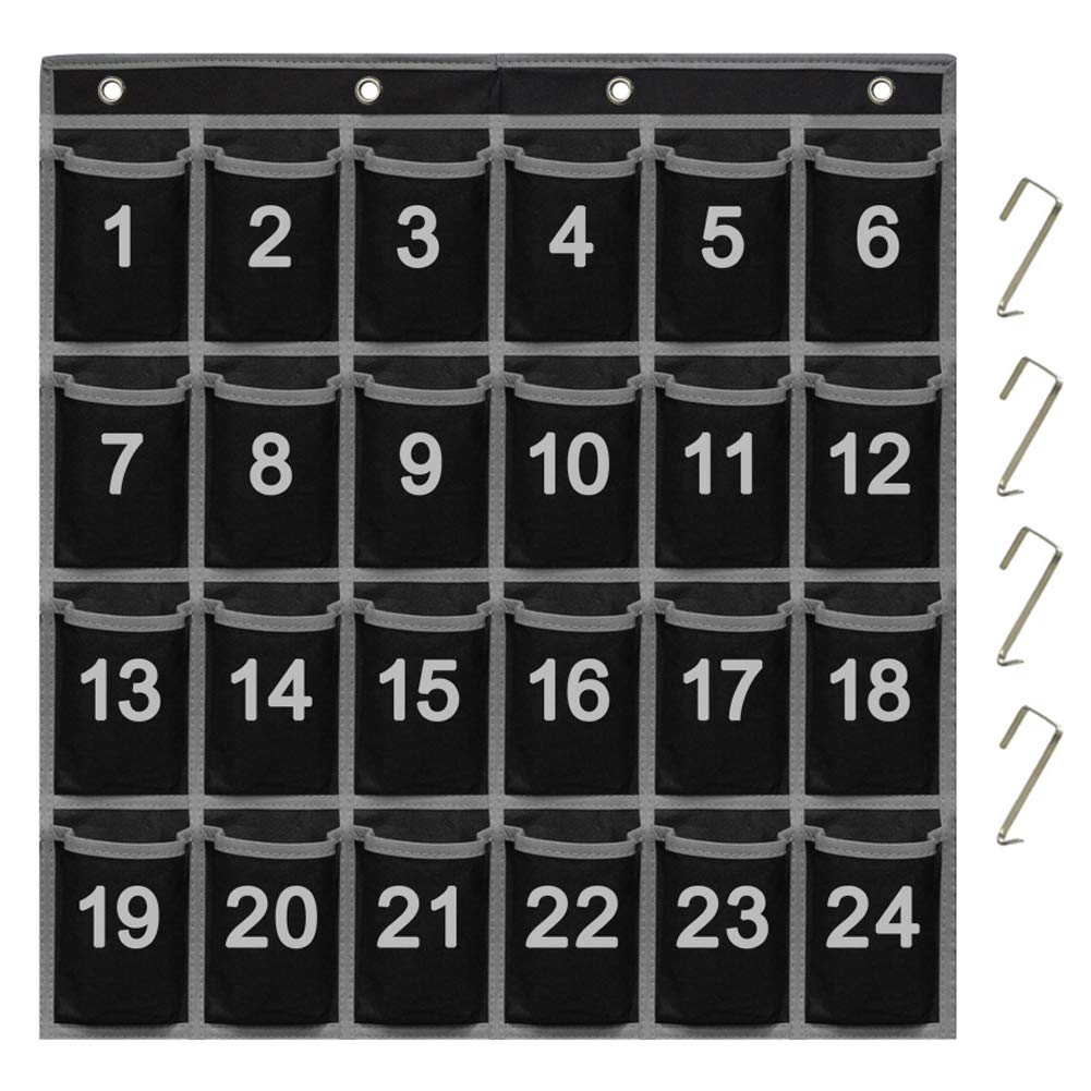 Photo 1 of Eamay 24 Numbered Classroom Pocket Charts for Cell Phones and Calculators Holder Wall Door Mount Hanging Organizer