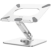BESIGN LSX7 Laptop Stand with 360° Rotating Base, Ergonomic Adjustable Notebook Stand, Riser Holder Computer Stand Compatible
