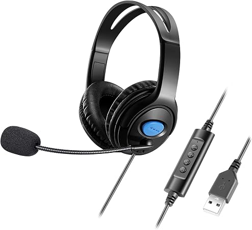 controllo audio cuffie con USB/3,5mm per computer per Call Center,Skype  Chat Conference Call cuffie con microfono a cancellazione del rumore Cuffie  per PC Cuffie USB con Microfono Accessori urban-earth.co.uk