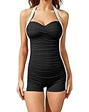 Tempt Me Women Black White Tummy Control One Piece