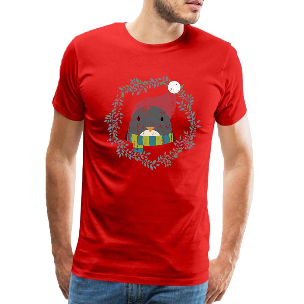  Tshirts Casual Graphic Christmas Penguin Blue Tops Pullover