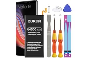 ZUEUS Galaxy Note 9 Battery Upgraded ZURUN 4300mAh Li-Polymer Battery EB-BN965ABU Replacement for Samsung Galaxy Note 9 SM-N960 N960V N960A N960T N960P N960U N960F with Screwdriver Tool Kit